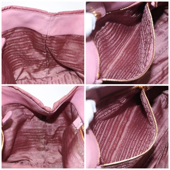 PRADA Hand Bag Nylon Pink Gold Auth - Picture 15 of 16